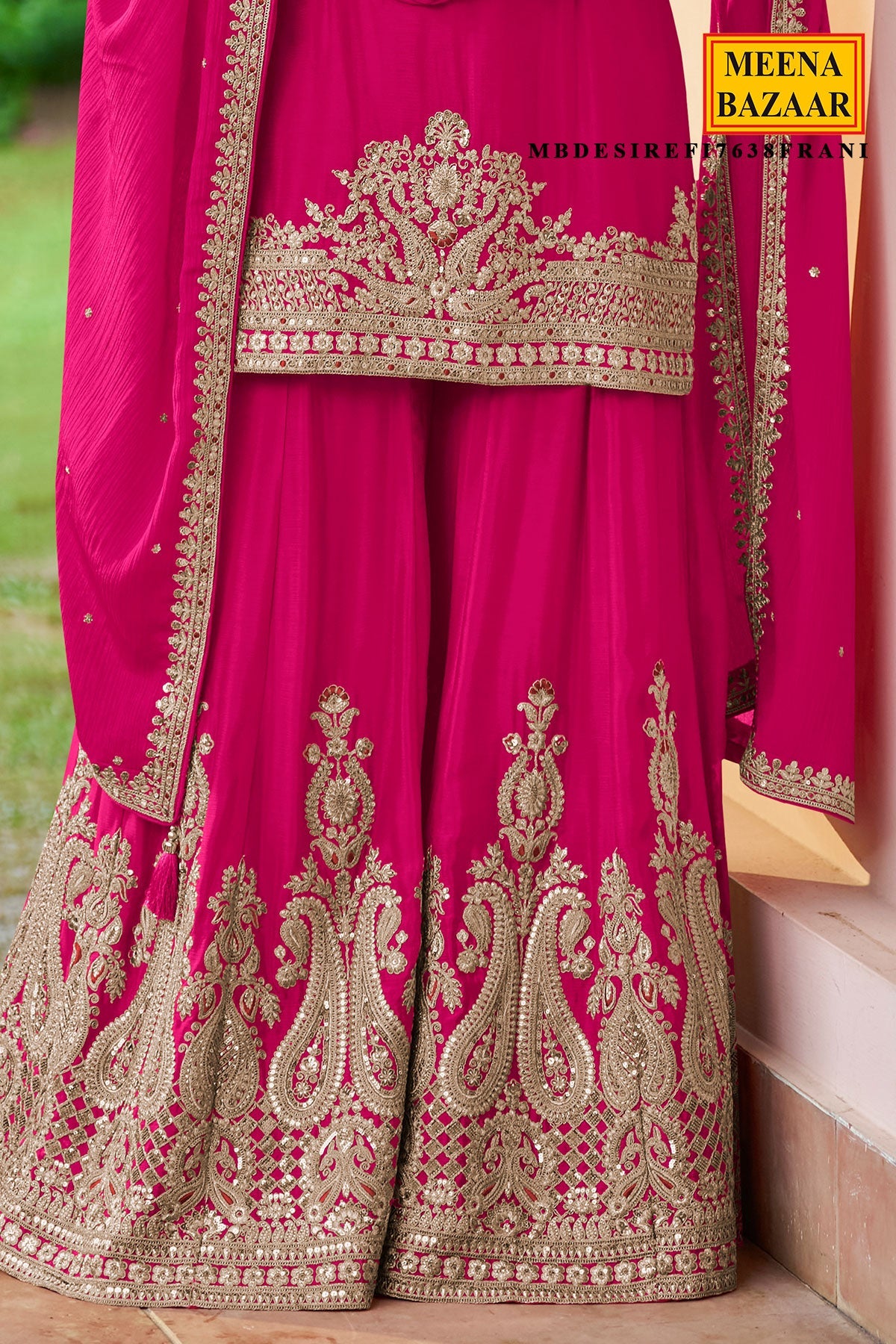 Rani Embroidered Chinon Sharara Suit