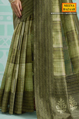 Mehandi Silk Embroidered Saree - Elegant Festive & Wedding Wear