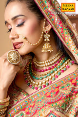 Cream printed satin silk embellished saree