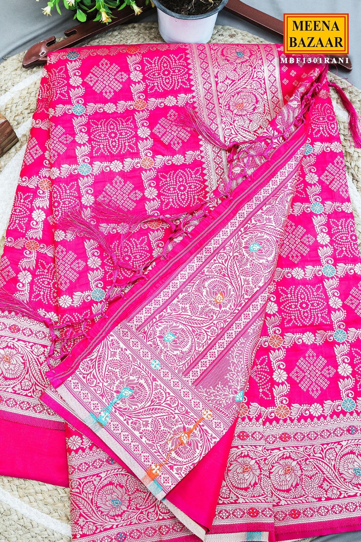 Floral Zaal Rani Silk Zari Woven Saree