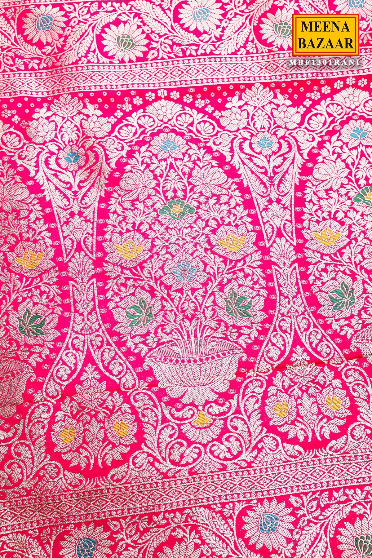 Floral Zaal Rani Silk Zari Woven Saree