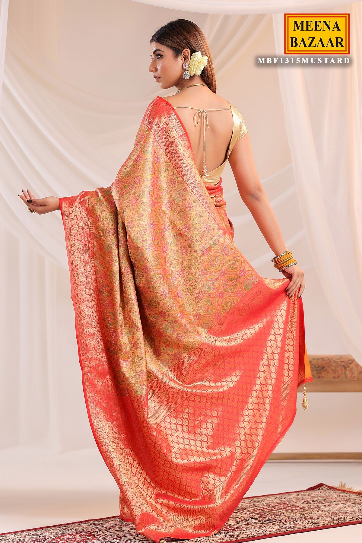 Mustard Silk Weaving Saree Elegant Festive & Wedding Wear