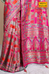 Rust Silk Weaving Saree Traditional Festive & Wedding Wear