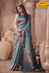 Rama Silk Weaving Saree Elegant Traditional Festive Wear