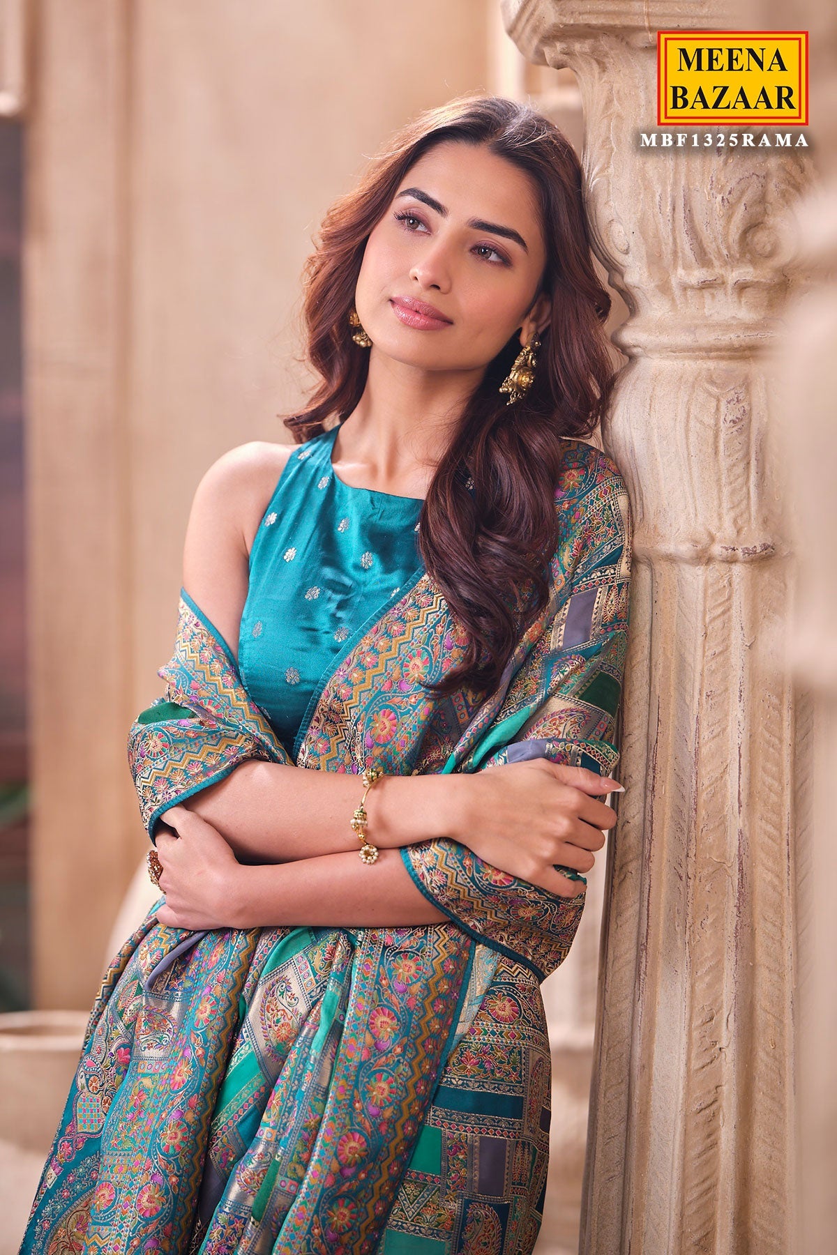 Rama Silk Weaving Saree Elegant Traditional Festive Wear