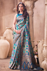 Rama Silk Weaving Saree Elegant Traditional Festive Wear