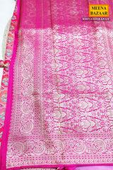 Orange Silk Weaving Jaal Saree - Traditional Designer Saree