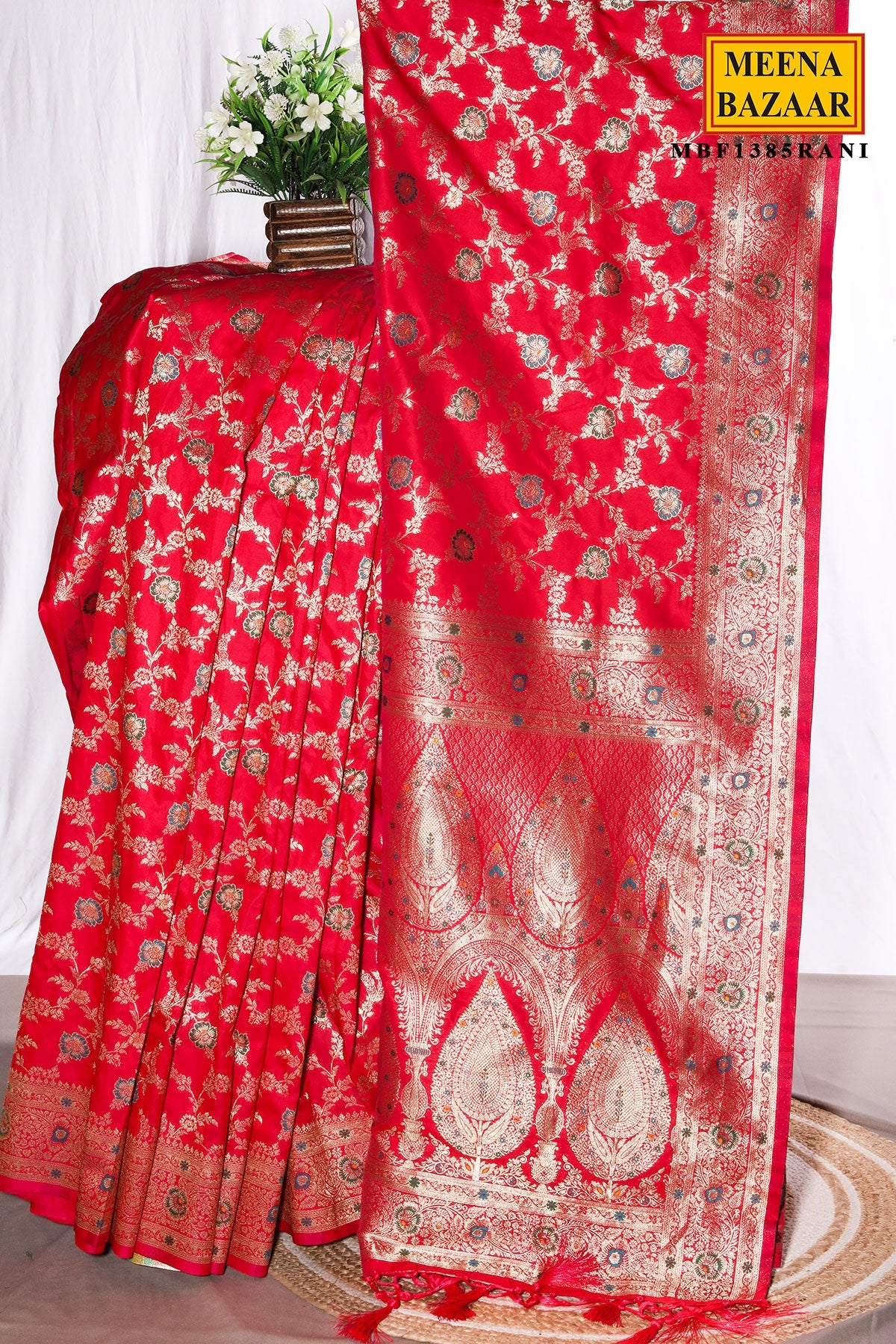 Heritage Rani Silk Saree with Weaving Jal