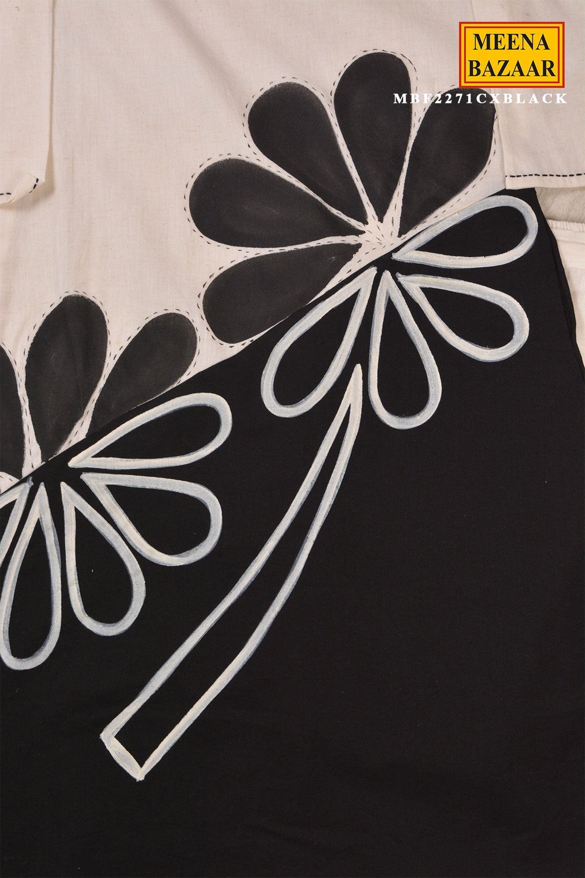Black and White Floral Printed Cotton Co-ord Set
