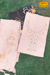 Elegant Tussar Cotton Suit with Embroidery Work