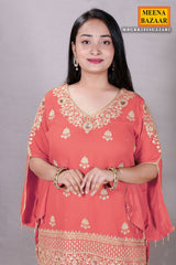 Gajari Zari Sequin Embroidered Georgette Gharara Suit Set