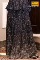 Navy Georgette Embroidered Suit Set