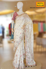 Tussar Silk Embroidered Saree