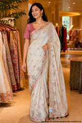 Tussar Silk Embroidered Saree