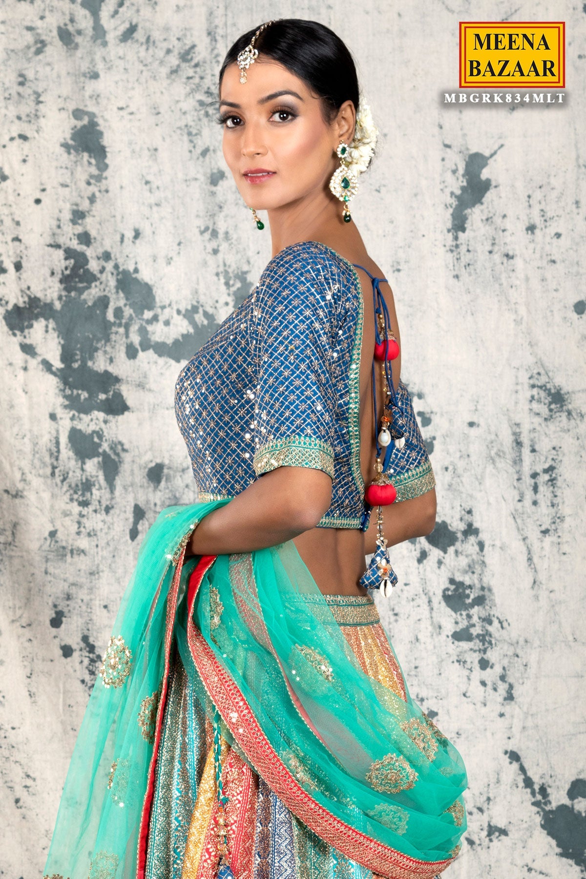 Multicolour Silk & Zari Lehenga