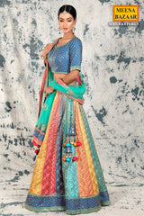 Multicolour Silk & Zari Lehenga