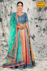 Multicolour Silk & Zari Lehenga