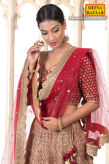 Maroon Zari & Sequin Lehenga