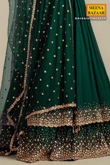 Green Georgette Lehenga
