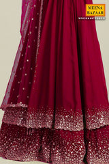 Maroon Georgette Lehenga