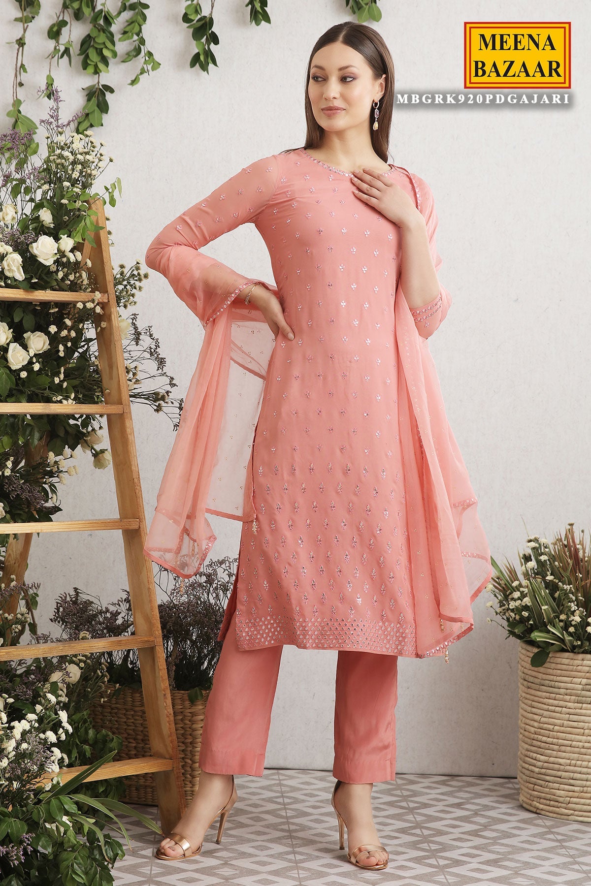 Gajari Embroidered Georgette Suit Set