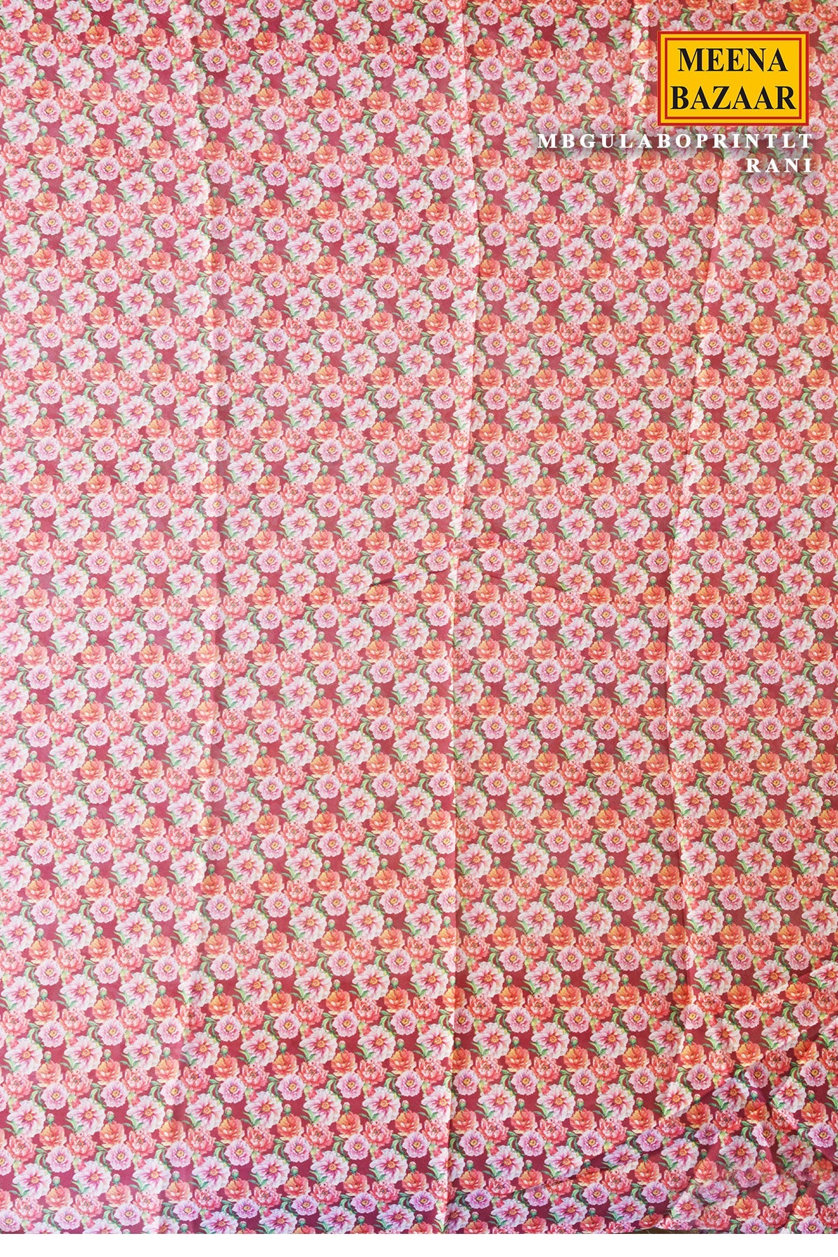 Gulabo Print Rani Cotton Embroidered Border Saree