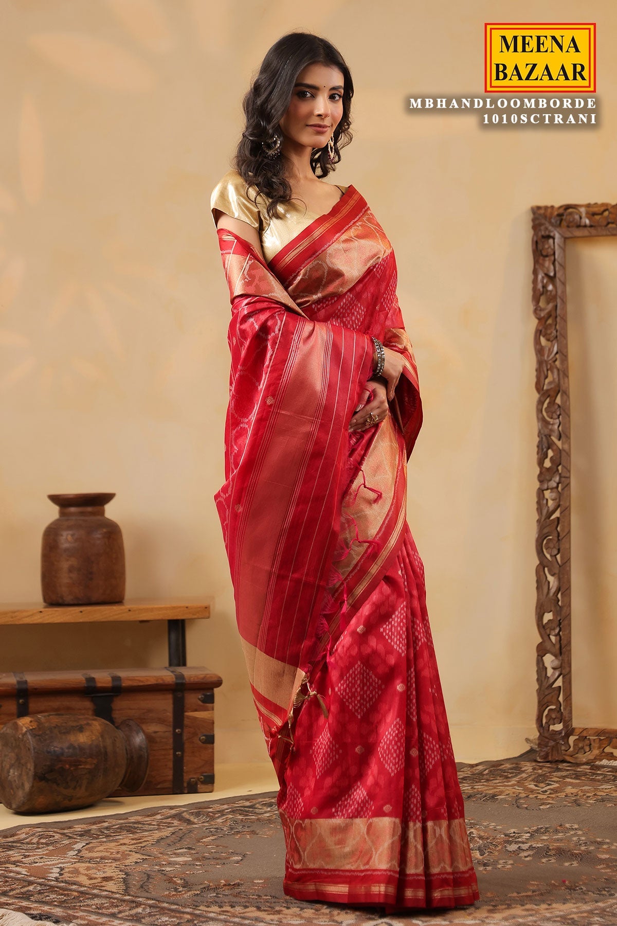 Rani Handloom Silk Saree Traditional Woven Elegance