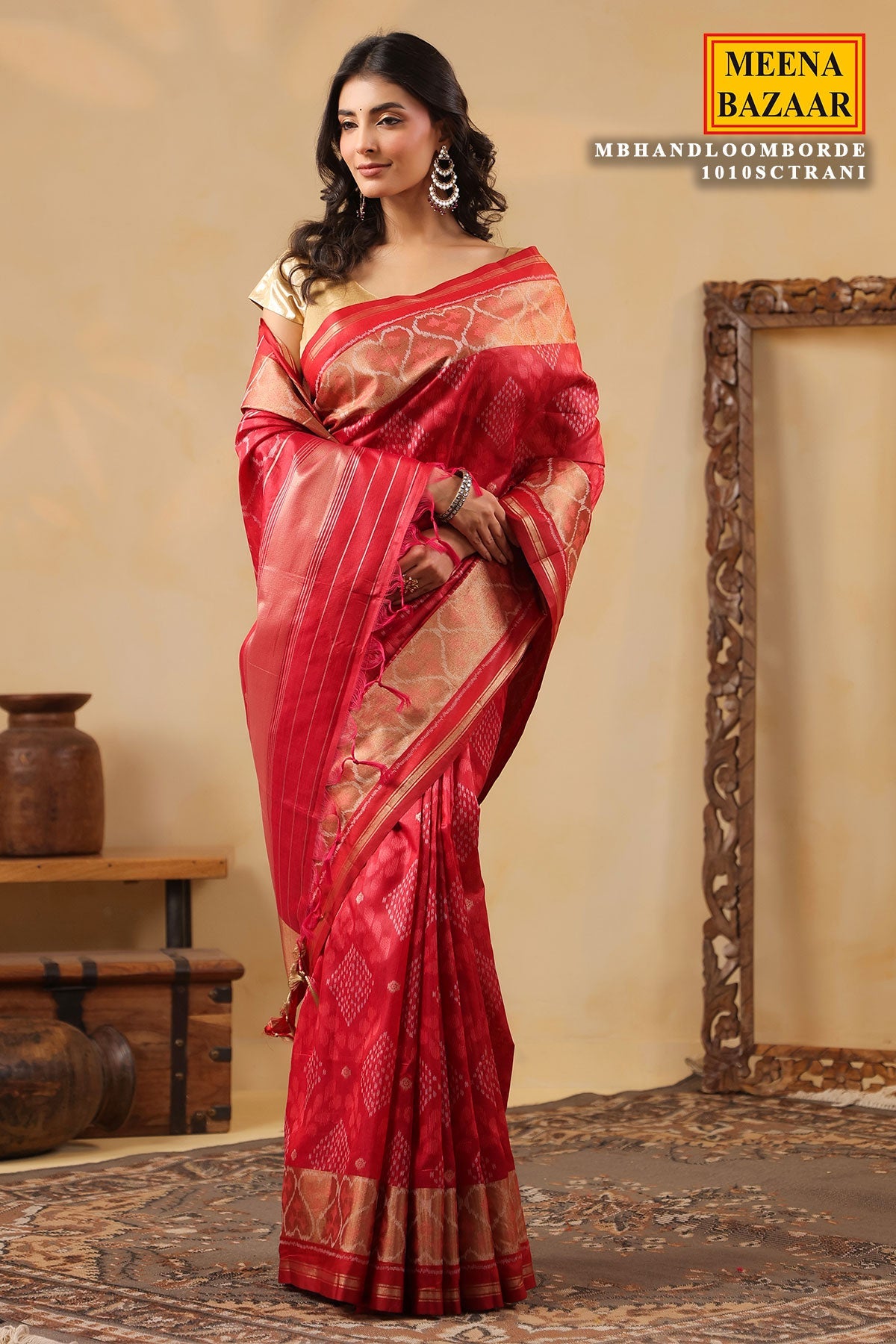 Rani Handloom Silk Saree Traditional Woven Elegance