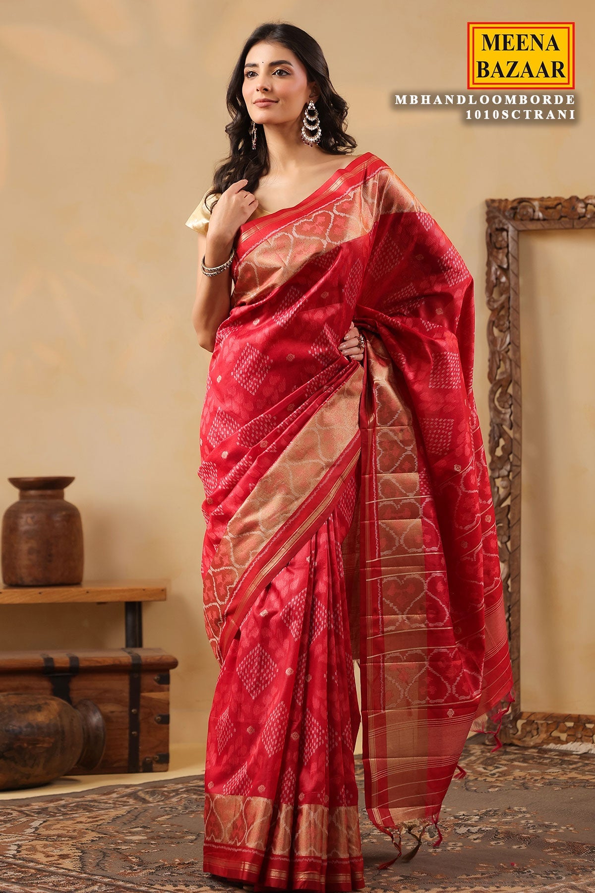 Rani Handloom Silk Saree Traditional Woven Elegance