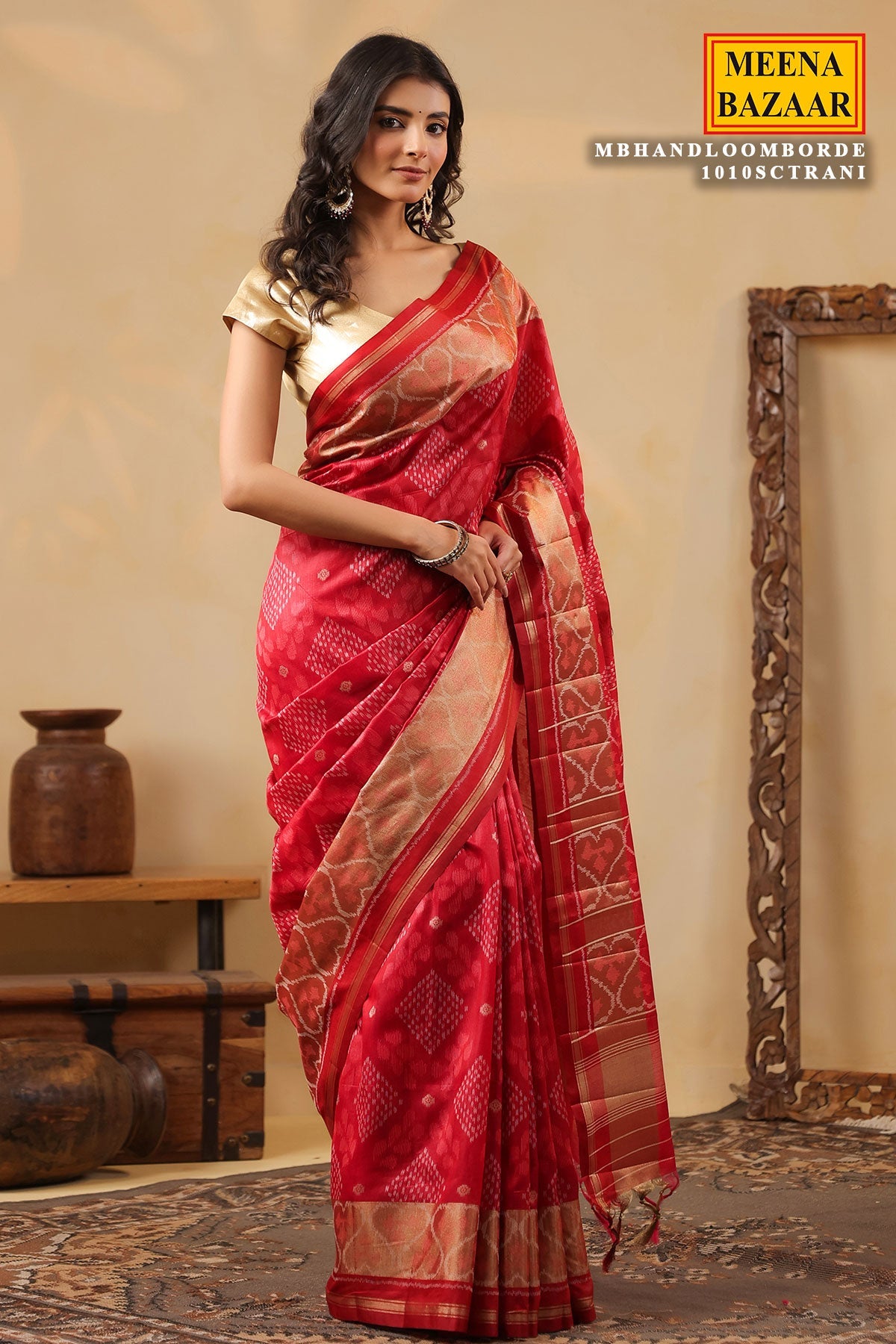 Rani Handloom Silk Saree Traditional Woven Elegance