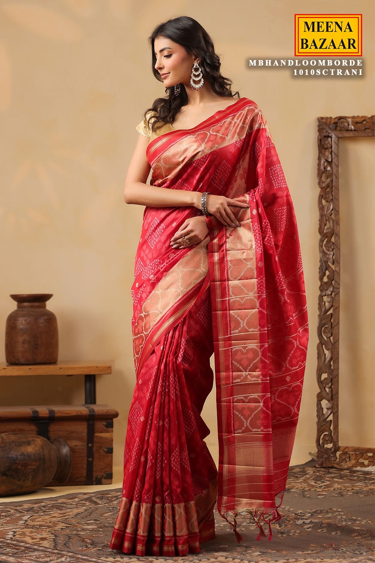 Rani Handloom Silk Saree Traditional Woven Elegance