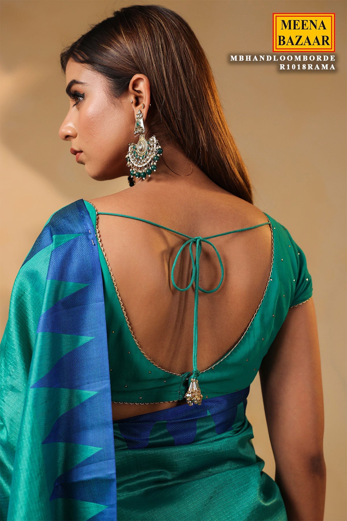Rama Silk Handloom Border Weaving Saree Traditional Festive Wear