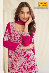 Elegant Rani Georgette Ready Made Suit with Cut Dana & Thread Work