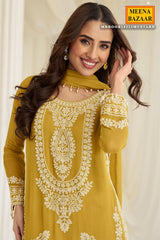 Mustard Georgette Ready Made Suit