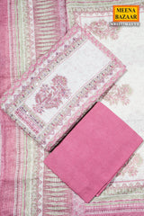 Mauve Cotton Unstitched Suit with Embroidery