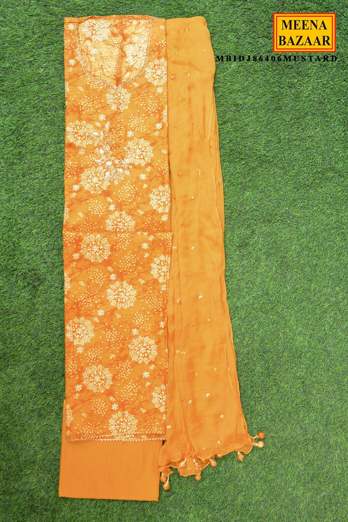 Mustard Suit Set with Dupatta