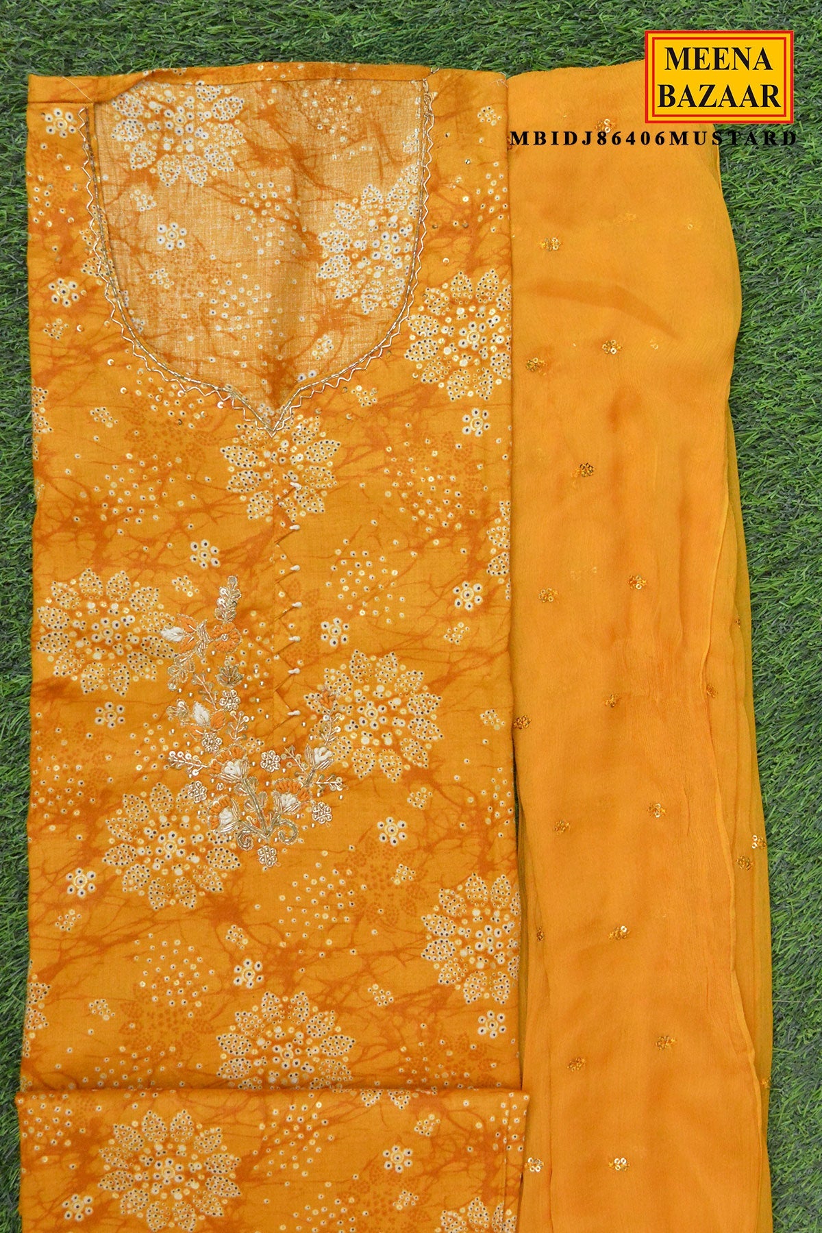 Mustard Suit Set with Dupatta