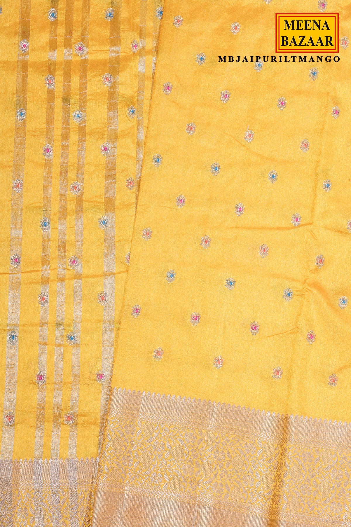 Mango Silk Zari Buti Saree