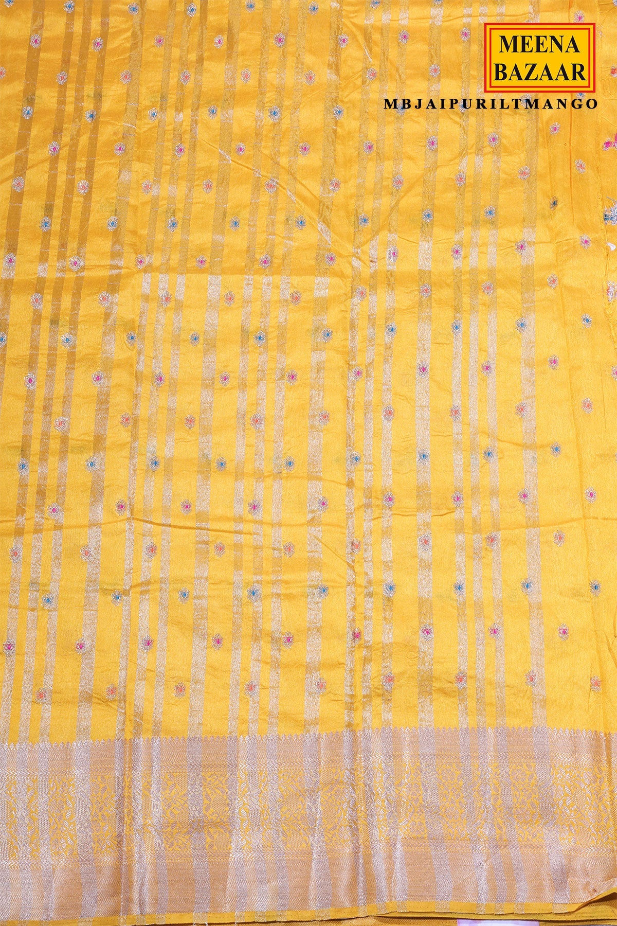 Mango Silk Zari Buti Saree