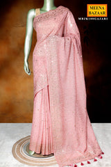 Gajri Georgette Saree with Zari & Sequin Work