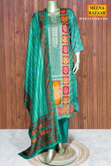 Rama Crepe Ready Made Suit with Elegant Neck Embroidery