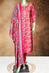 Rani Maslin Ready-Made Suit with Elegant Neck Embroidery