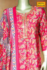 Rani Maslin Ready-Made Suit with Elegant Neck Embroidery