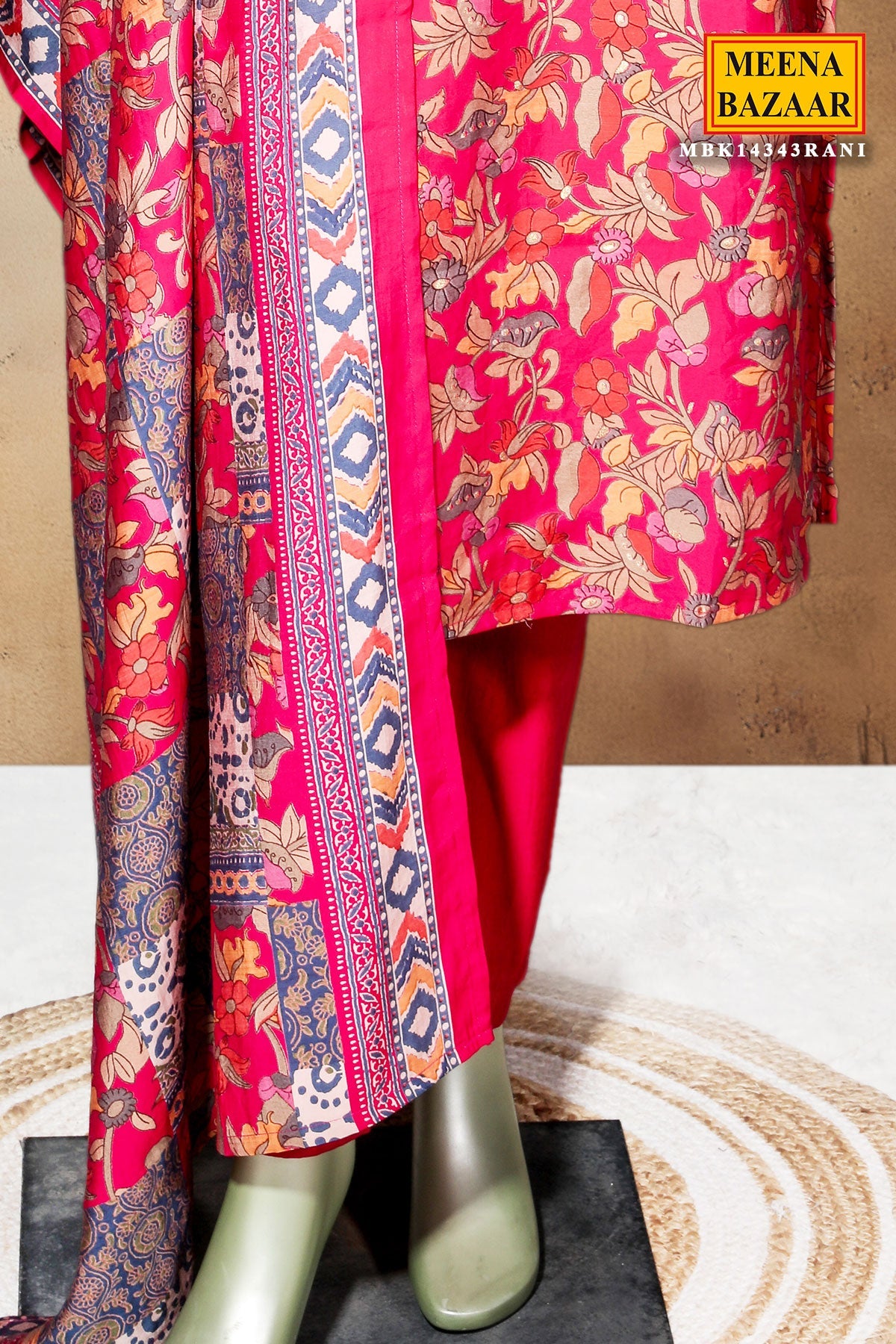 Rani Maslin Ready-Made Suit with Elegant Neck Embroidery