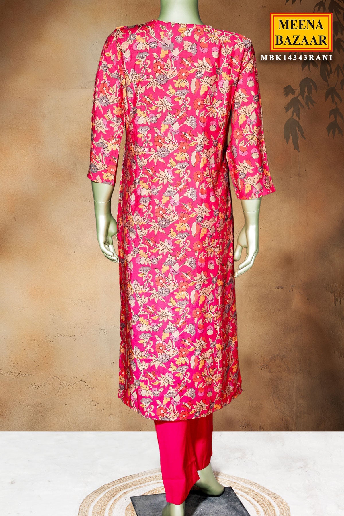 Rani Maslin Ready-Made Suit with Elegant Neck Embroidery