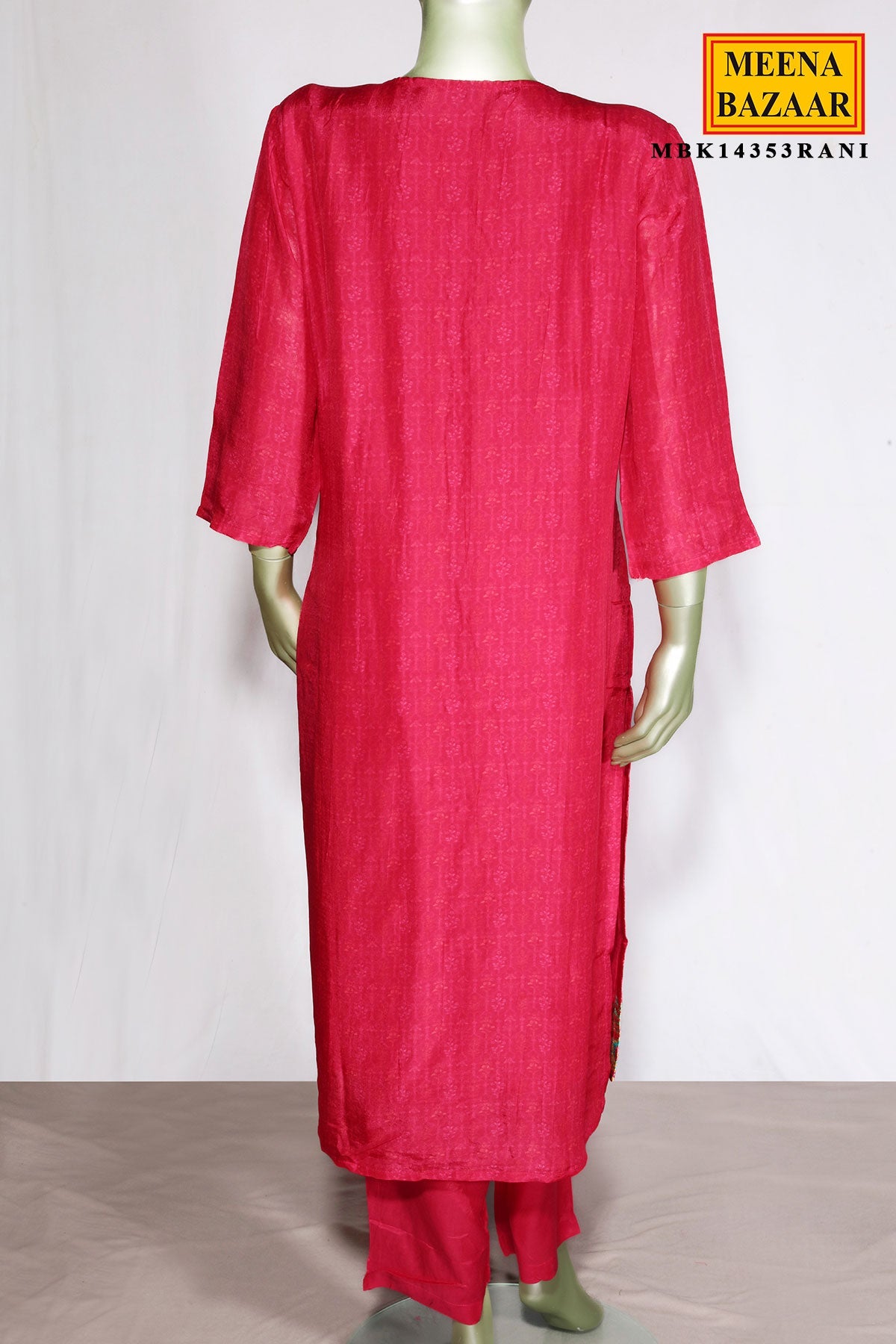 Rani Silk Neck Embroidered Suit