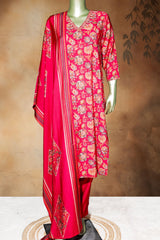 Rani Maslin Ready Made Suit with Elegant Neck Embroidery