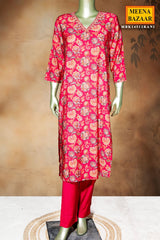 Rani Maslin Ready Made Suit with Elegant Neck Embroidery