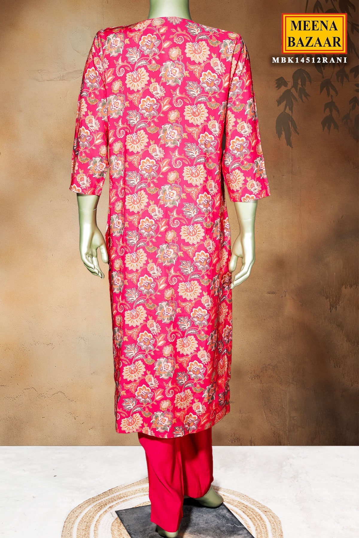 Rani Maslin Ready Made Suit with Elegant Neck Embroidery