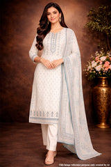Tussar Chanderi Ready Made Suit with Elegant Neck Embroidery